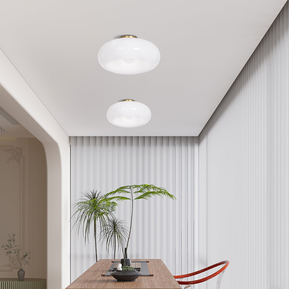 Vintage Hallway Ceiling Light Recessed Glass Lamp