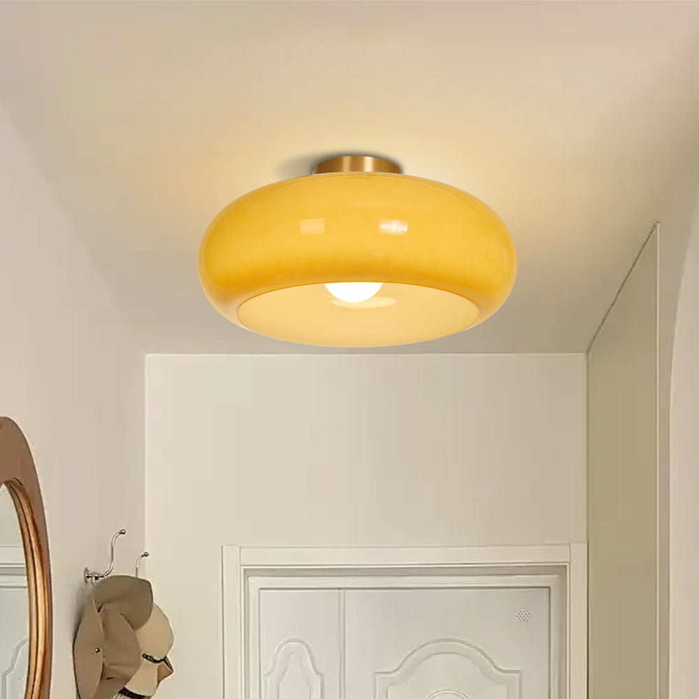 Vintage Hallway Ceiling Light Recessed Glass Lamp