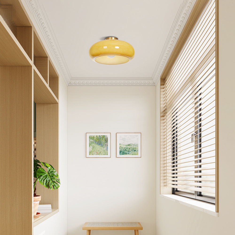 Vintage Hallway Ceiling Light Recessed Glass Lamp