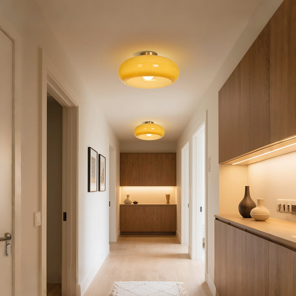 Vintage Hallway Ceiling Light Recessed Glass Lamp