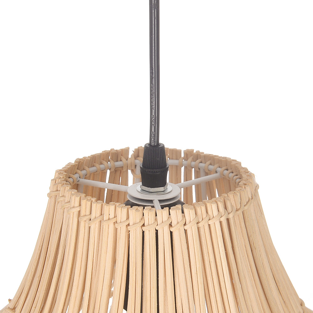 Handwoven Rattan Kitchen Island Pendant Light Tropical Vine Fixture