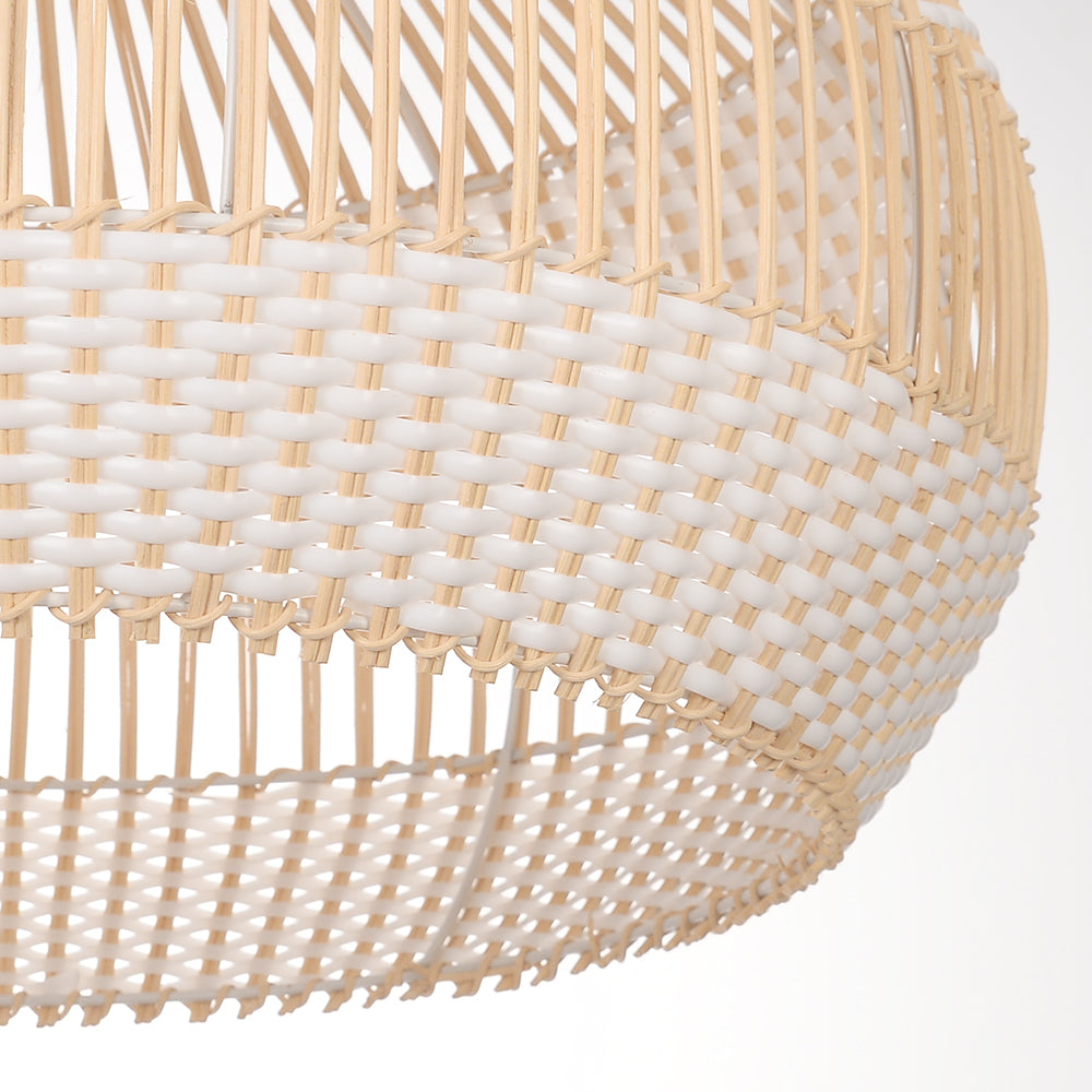 Handwoven Rattan Kitchen Island Pendant Light Tropical Vine Fixture