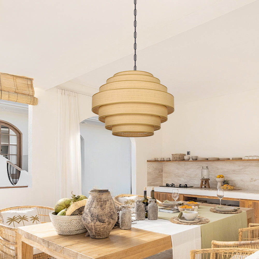 Wabi-Sabi Designer Fabric Pendant Lamp Luxury Lobby Chandelier