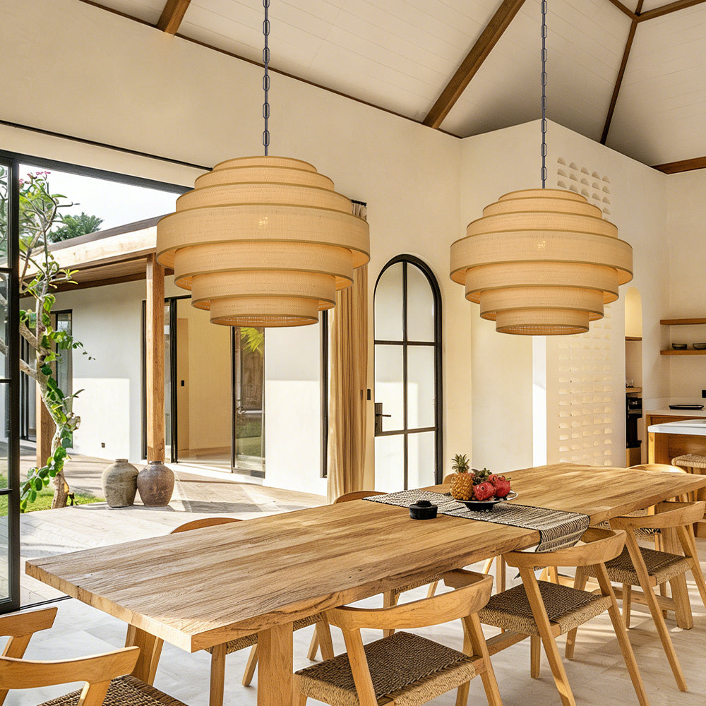 Wabi-Sabi Designer Fabric Pendant Lamp Luxury Lobby Chandelier