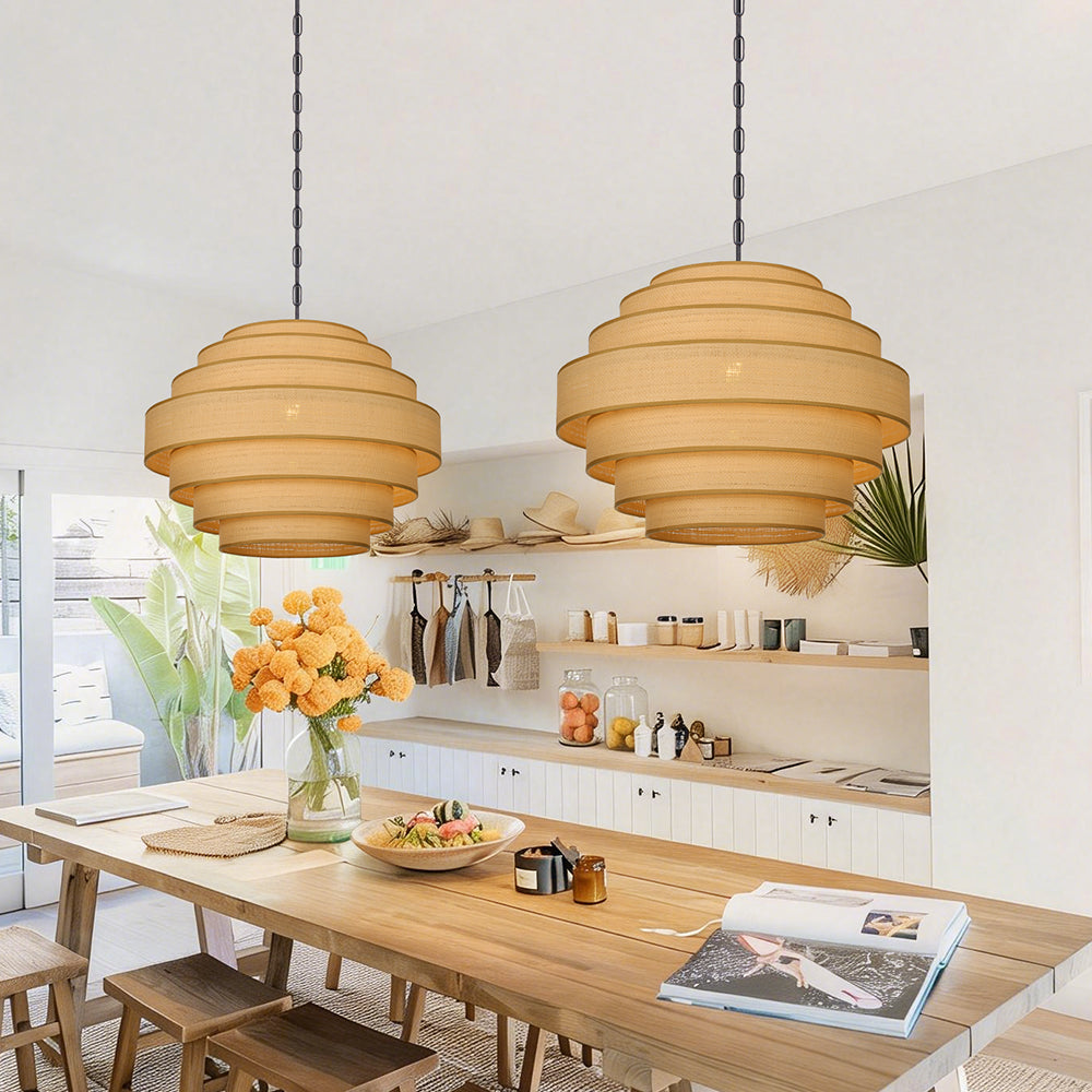 Wabi-Sabi Designer Fabric Pendant Lamp Luxury Lobby Chandelier