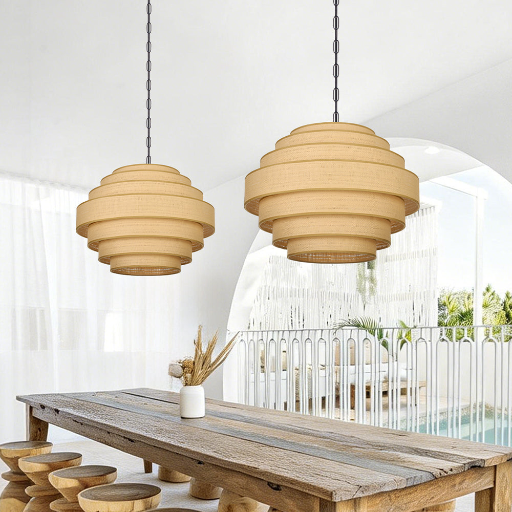 Wabi-Sabi Designer Fabric Pendant Lamp Luxury Lobby Chandelier