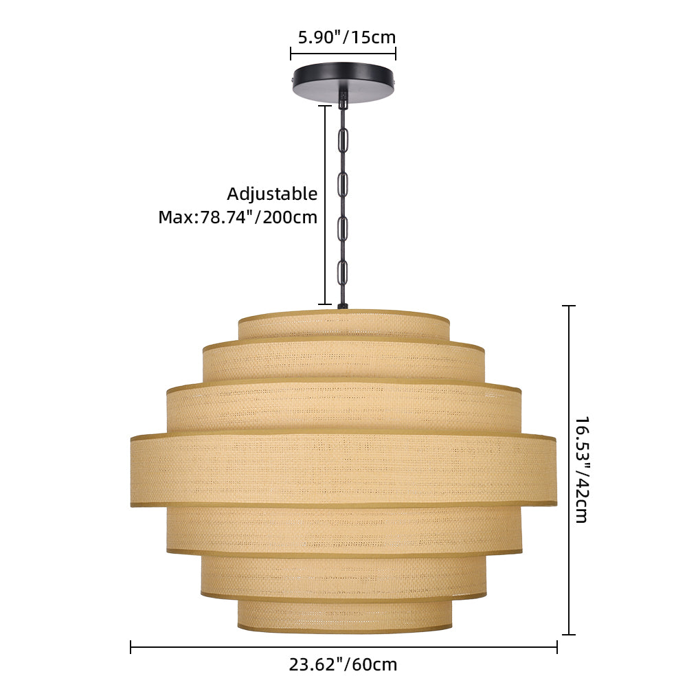 Wabi-Sabi Designer Fabric Pendant Lamp Luxury Lobby Chandelier