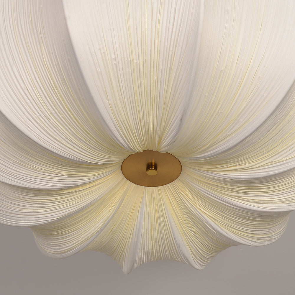 French Vintage Pleated Fabric Pendant Light Wabi-sabi Chandelier