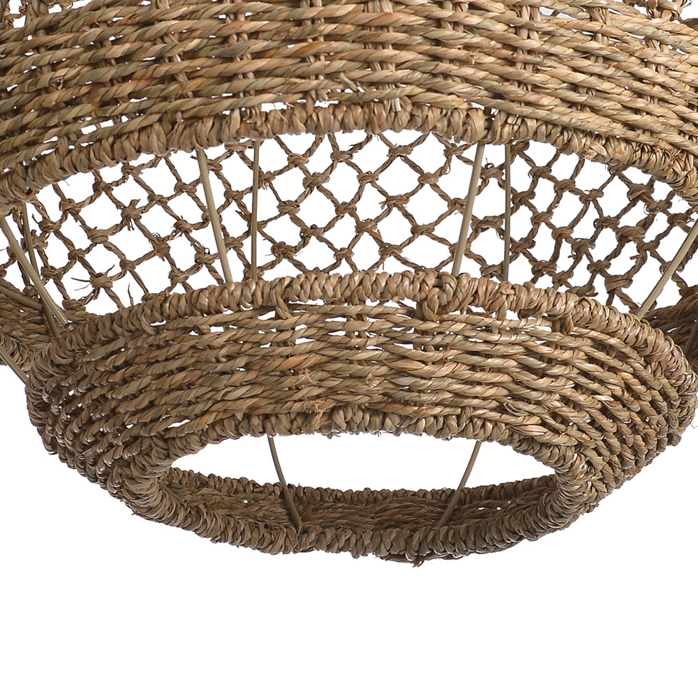 Wabi-Sabi Seagrass Pendant Light 3-Light Handwoven Wicker Chandelier