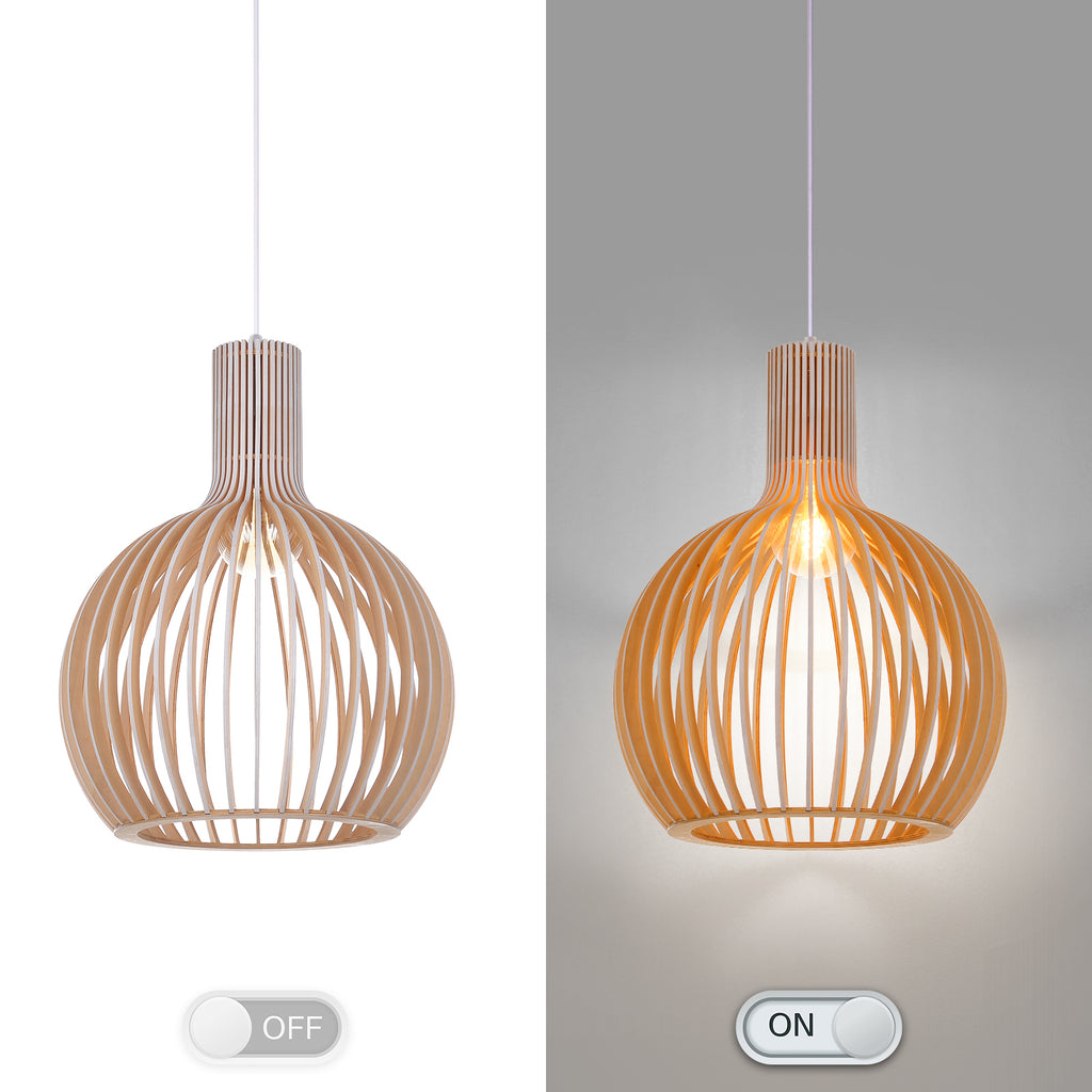 Wooden Pendant Light Fixture Nordic Creative Birdcage Chandelier