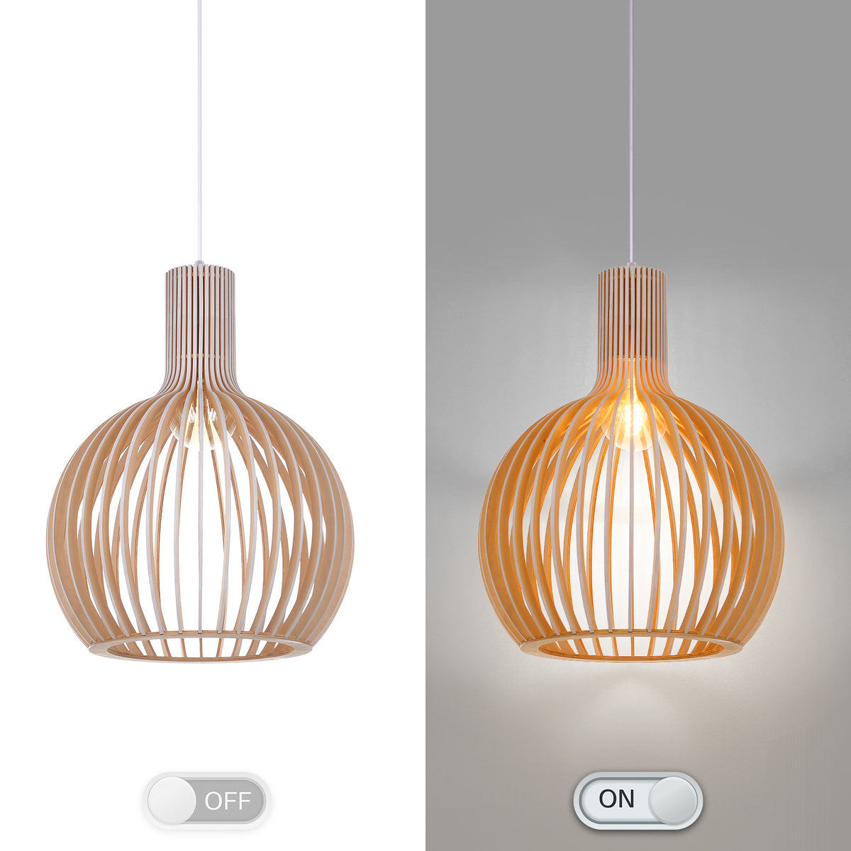 Wooden Pendant Light Fixture Nordic Creative Birdcage Chandelier