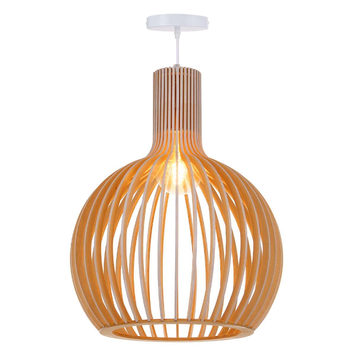 Wooden Pendant Light Fixture Nordic Creative Birdcage Chandelier