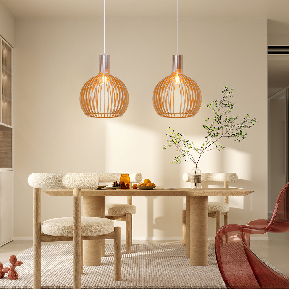 Wooden Pendant Light Fixture Nordic Creative Birdcage Chandelier