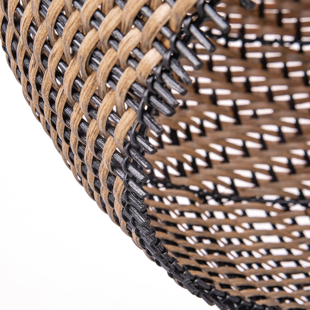 Black Rattan Hanging Lamp Wabi-Sabi Farmhouse Dining Chandelier