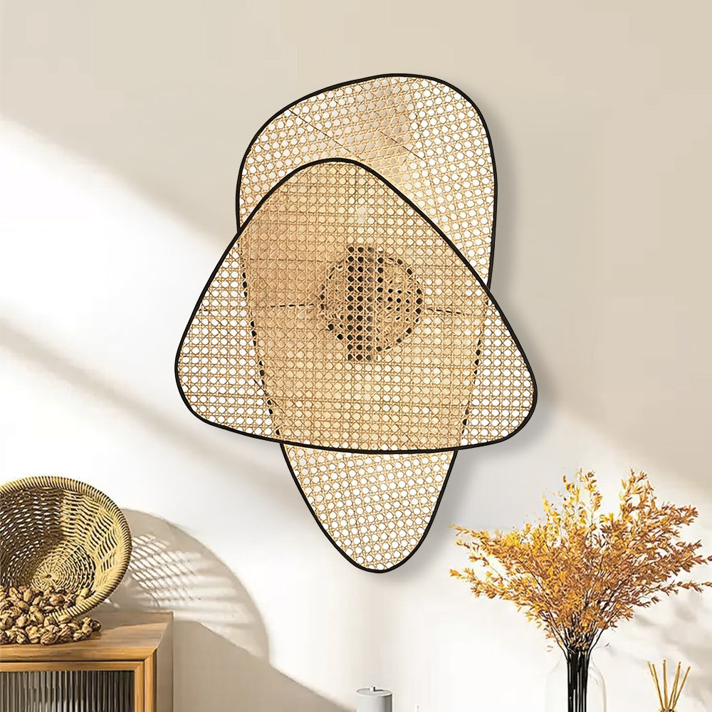 Bohemian Japandi Bamboo Wall Lamp for Bedroom Lighting