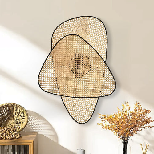 Bohemian Japandi Bamboo Wall Lamp for Bedroom Lighting
