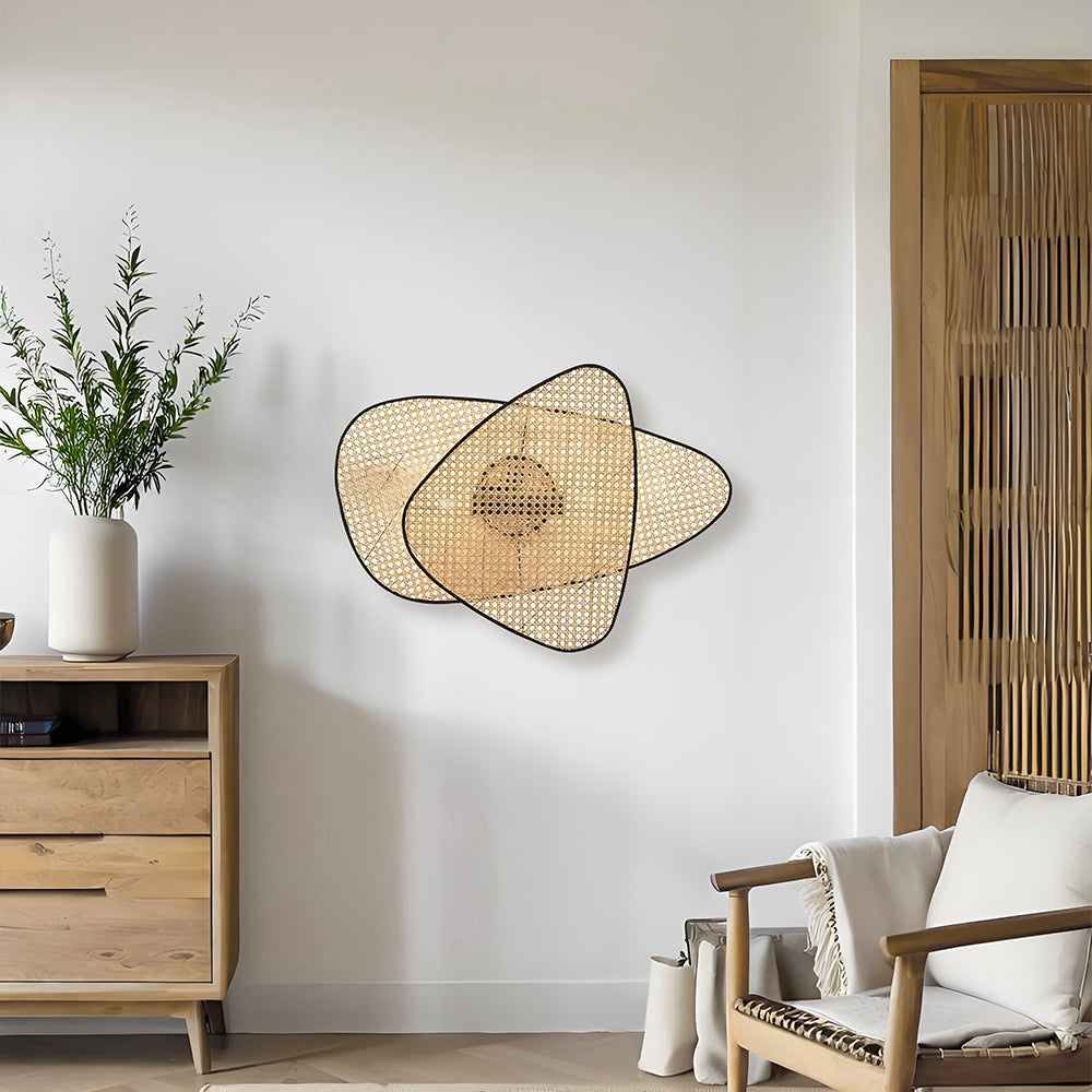 Bohemian Japandi Bamboo Wall Lamp for Bedroom Lighting