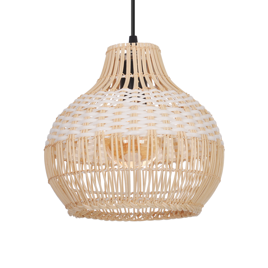 Handwoven Rattan Kitchen Island Pendant Lighting Fixture