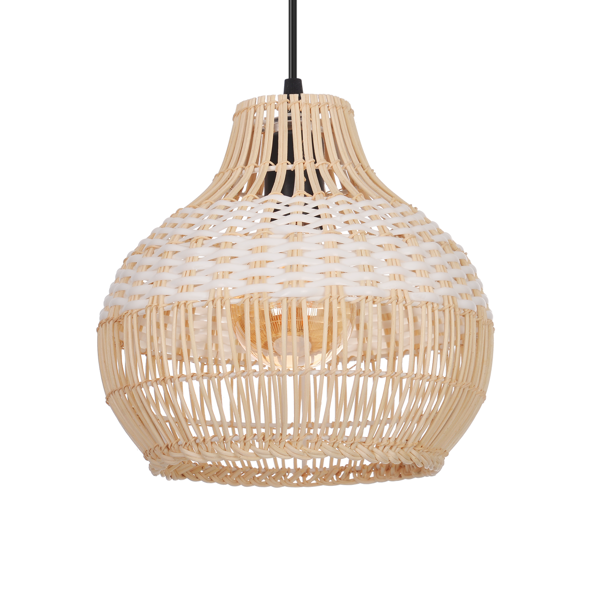 Handwoven Rattan Kitchen Island Pendant Lighting Fixture