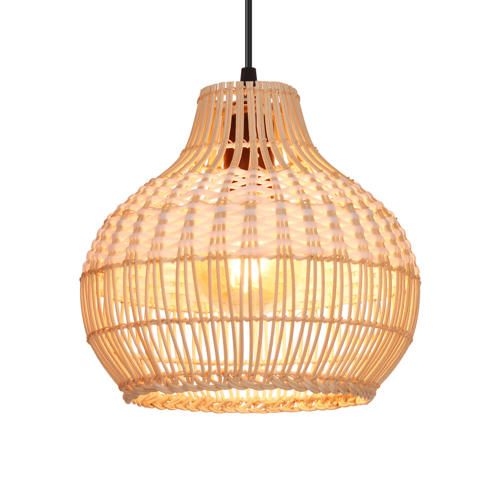 Handwoven Rattan Kitchen Island Pendant Lighting Fixture