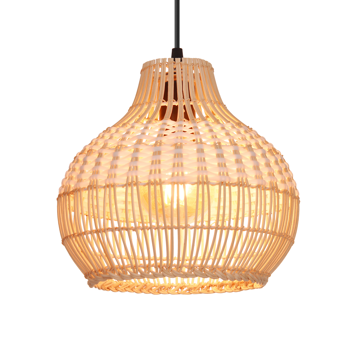 Handwoven Rattan Kitchen Island Pendant Lighting Fixture