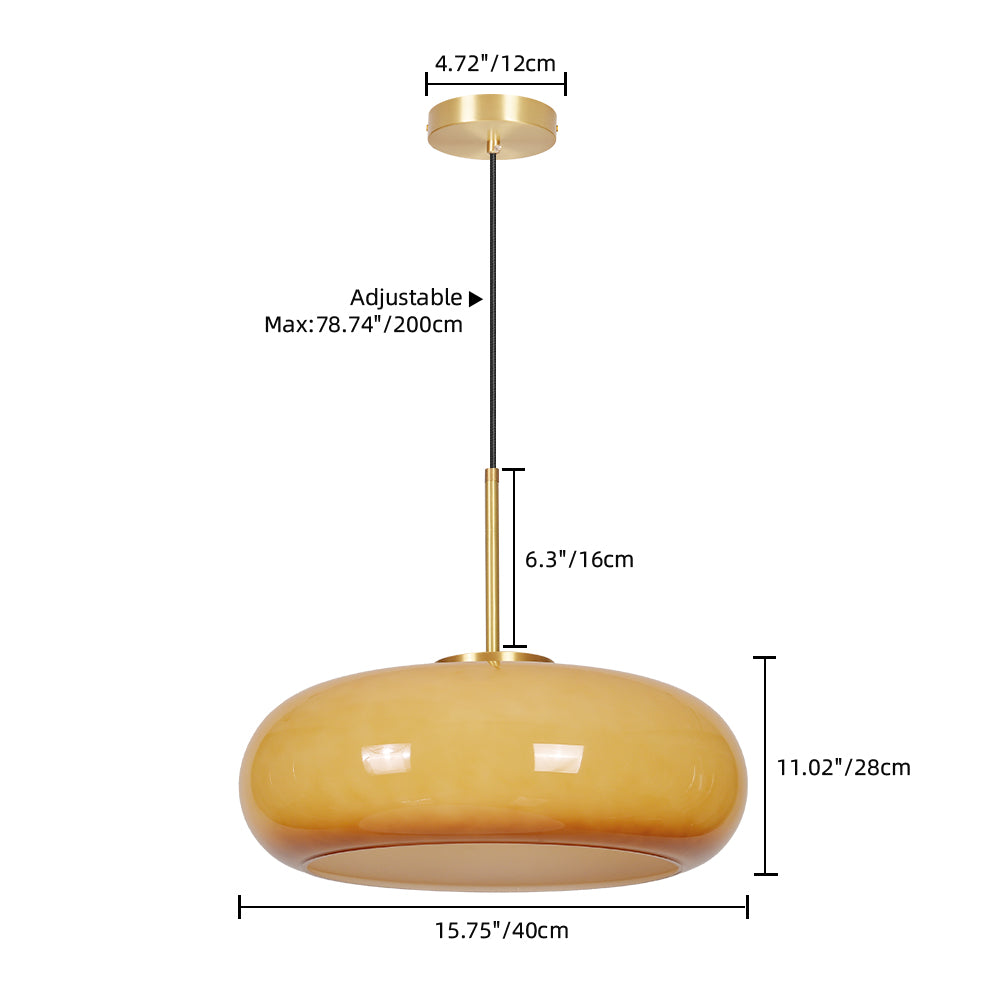 Nordic Yellow Glass Pendant Light Modern Kitchen Island Chandelier