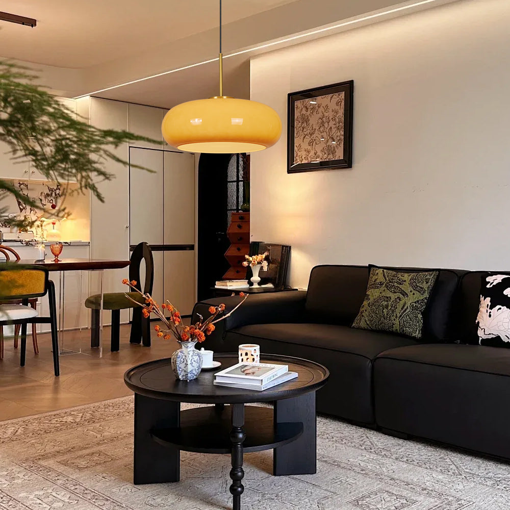 Nordic Yellow Glass Pendant Light Modern Kitchen Island Chandelier