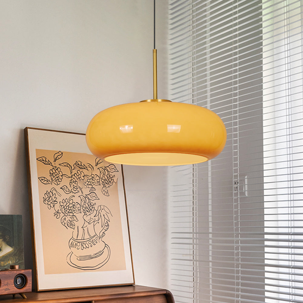 Nordic Yellow Glass Pendant Light Modern Kitchen Island Chandelier