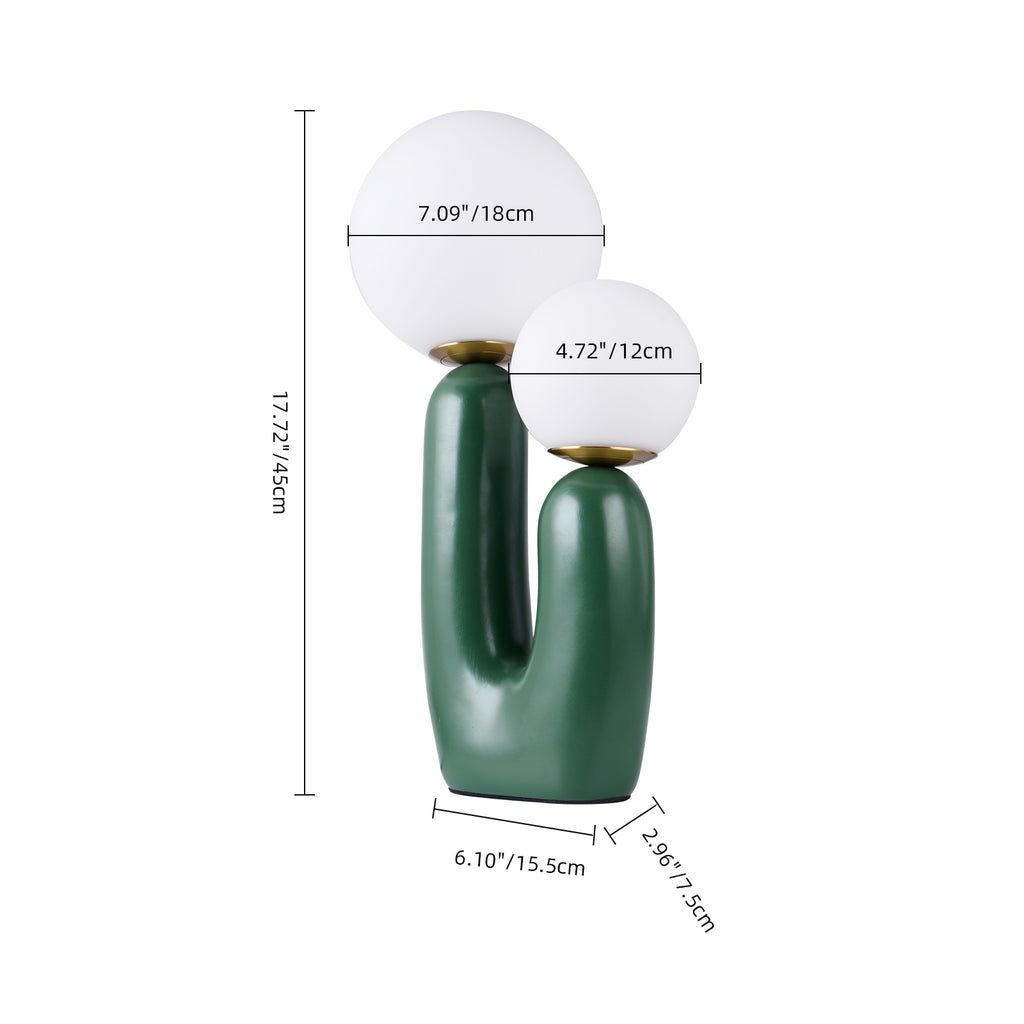 Danish Resin Medieval Vintage Matsubara Green Table Lamp