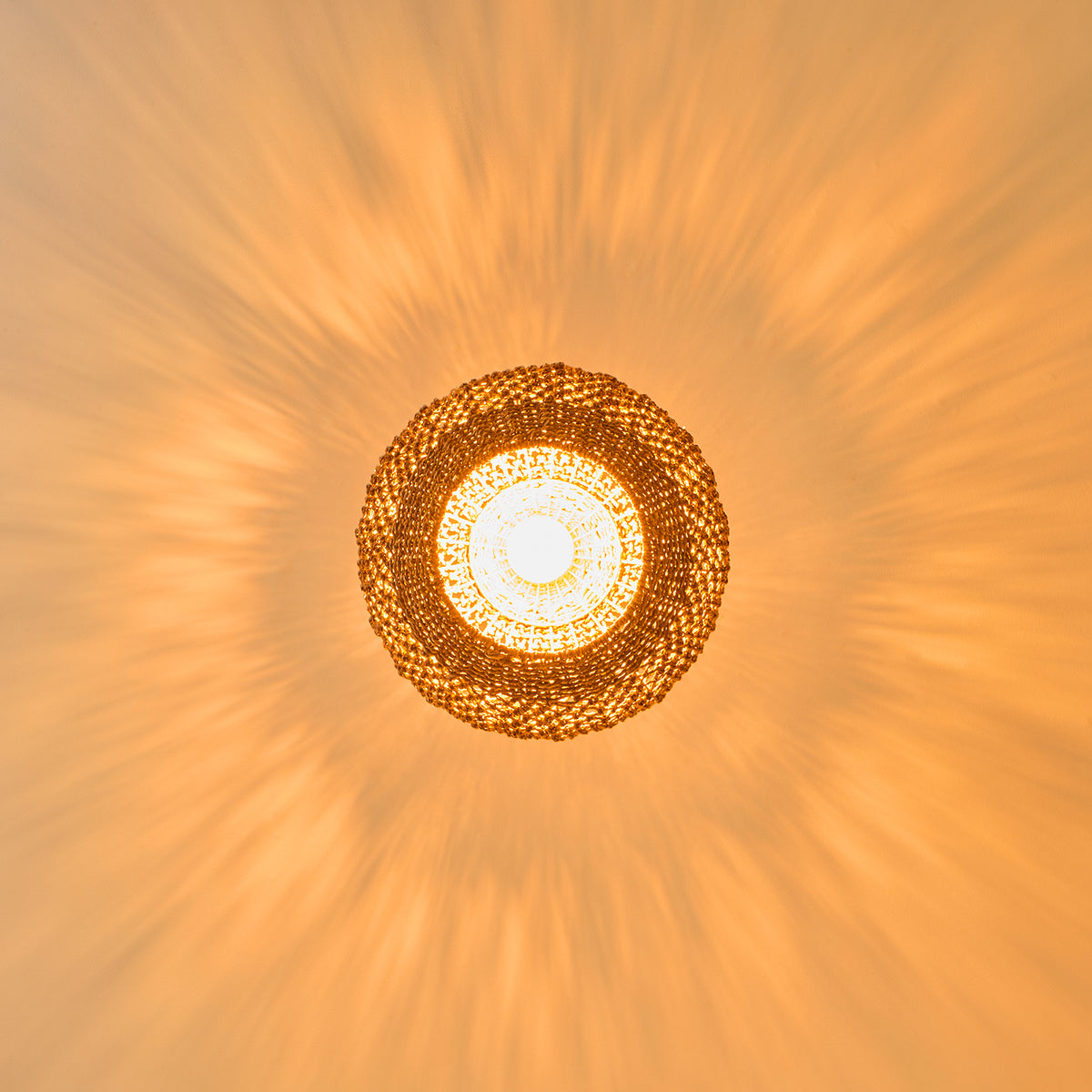 Japanese Style Wicker Pendant Light Dining Room Round Lampshade