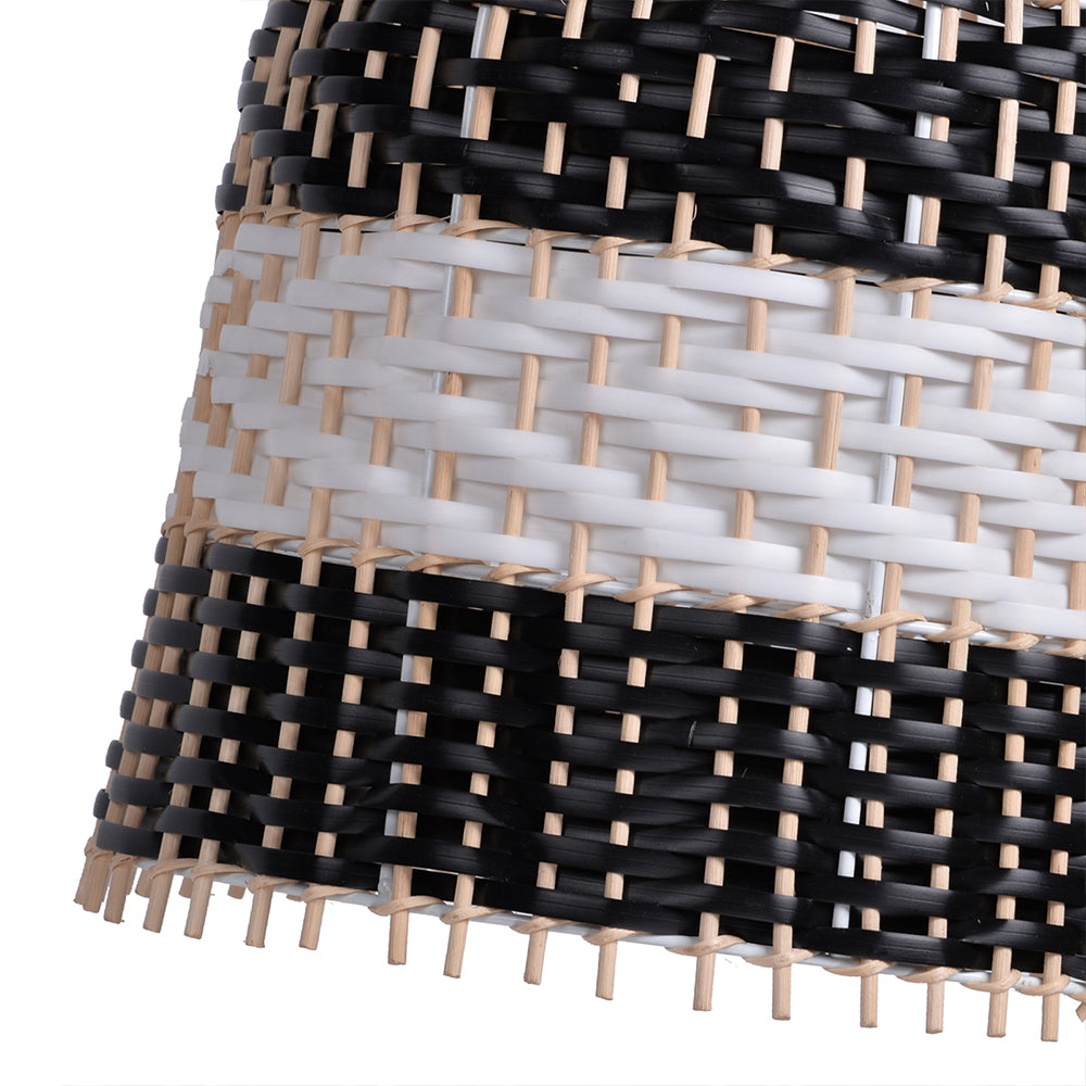 Kitchen Island Decor Pendant Lamp Black White Rattan Lampshade