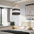 Kitchen Island Decor Pendant Lamp Black White Rattan Lampshade