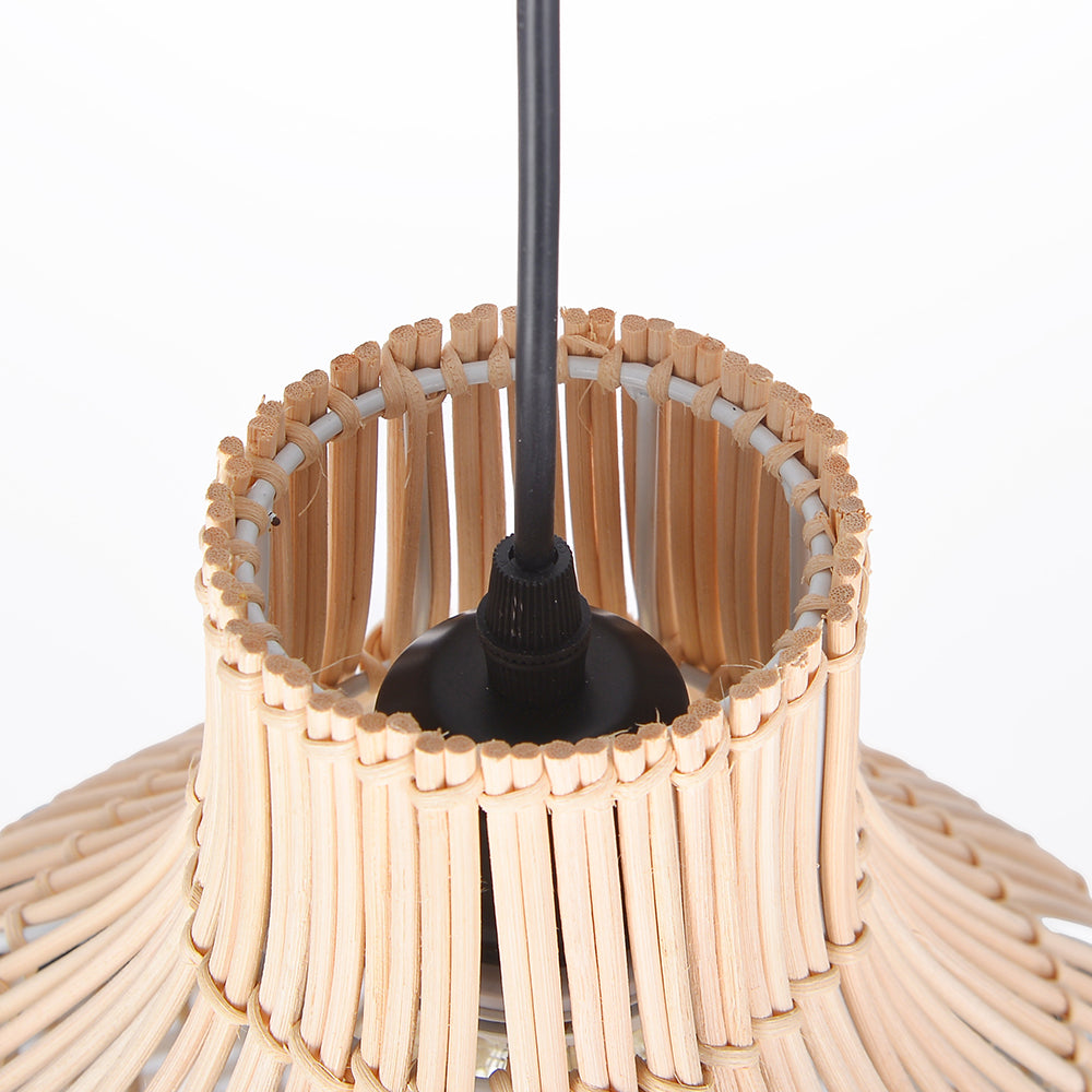 Kitchen Island Decor Pendant Lamp Black White Rattan Lampshade