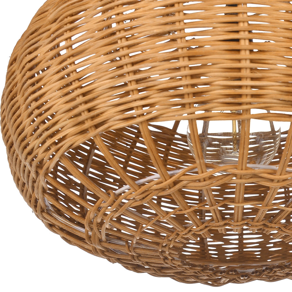 Coastal Rattan Kitchen Island Pendan Wabi-Sabi Natural Chandelier