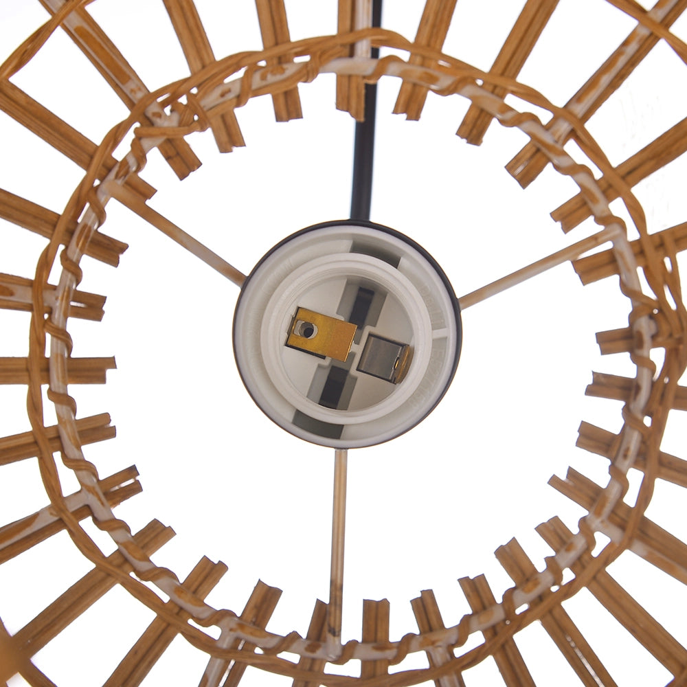 Coastal Rattan Kitchen Island Pendan Wabi-Sabi Natural Chandelier