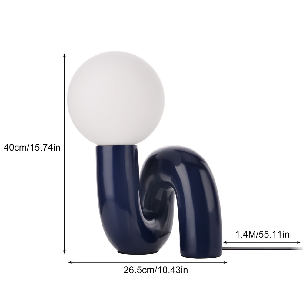 Resin Table Lamp Bedside Night Light for Bedroom Decor