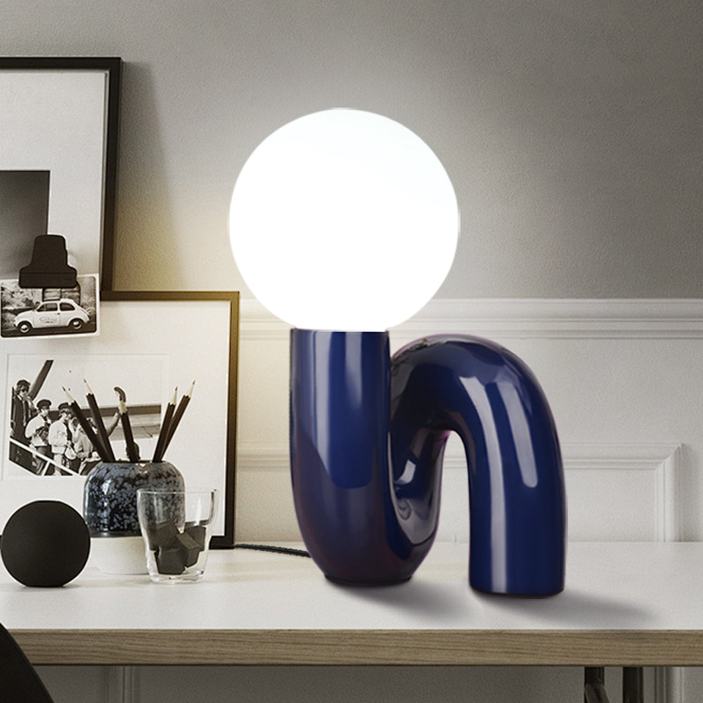 Resin Table Lamp Bedside Night Light for Bedroom Decor