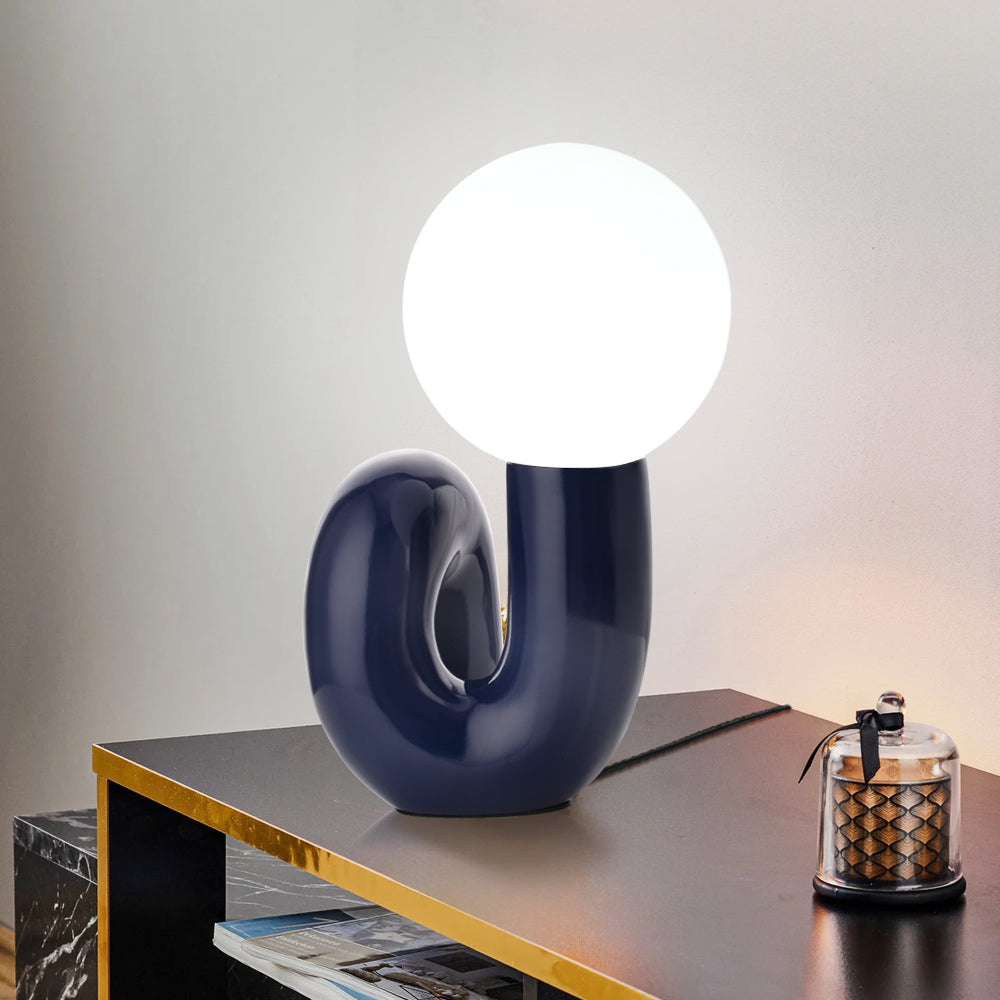 Resin Table Lamp Bedside Night Light for Bedroom Decor