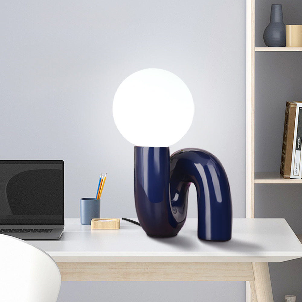 Resin Table Lamp Bedside Night Light for Bedroom Decor