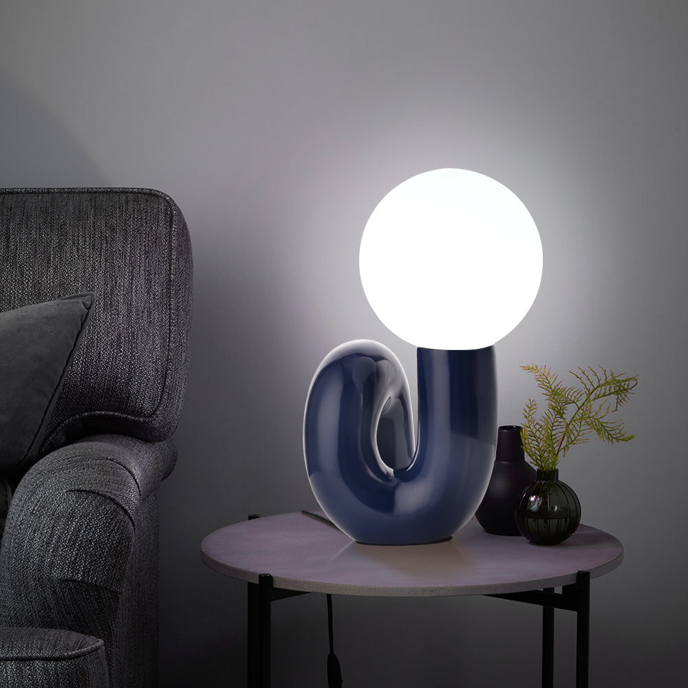 Resin Table Lamp Bedside Night Light for Bedroom Decor