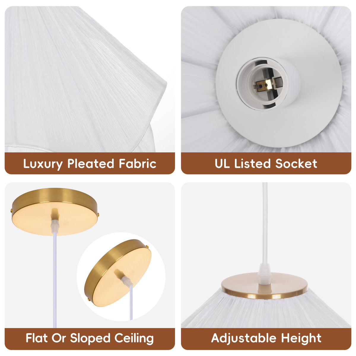 Simple Fabric Pendant Light French Flower Petal Chandelier