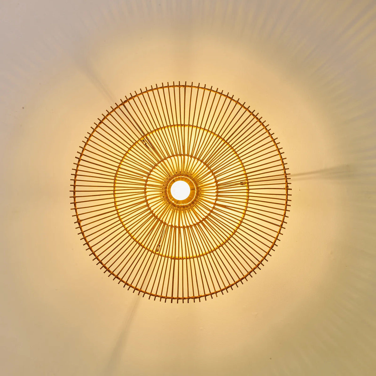 Large Rattan Pendant Light Ceiling Lampshade Wabi-sabi Chandelier