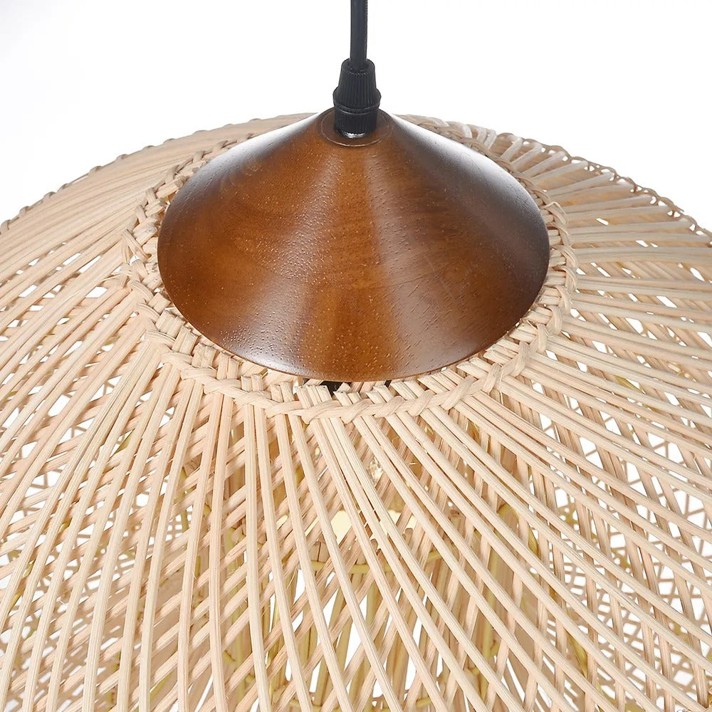 Wabi Sabi Retro Dining Room Chandelier Rattan Pendant Light