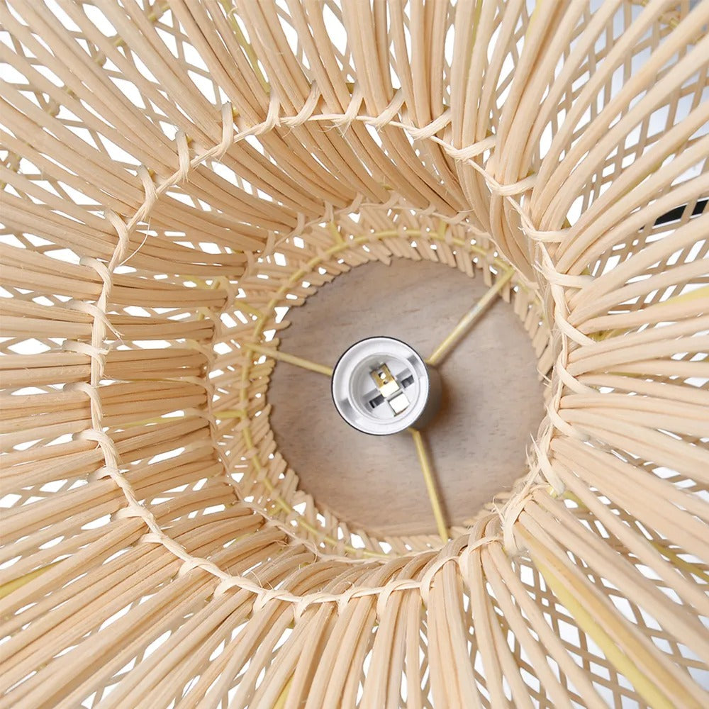 Wabi Sabi Retro Dining Room Chandelier Rattan Pendant Light