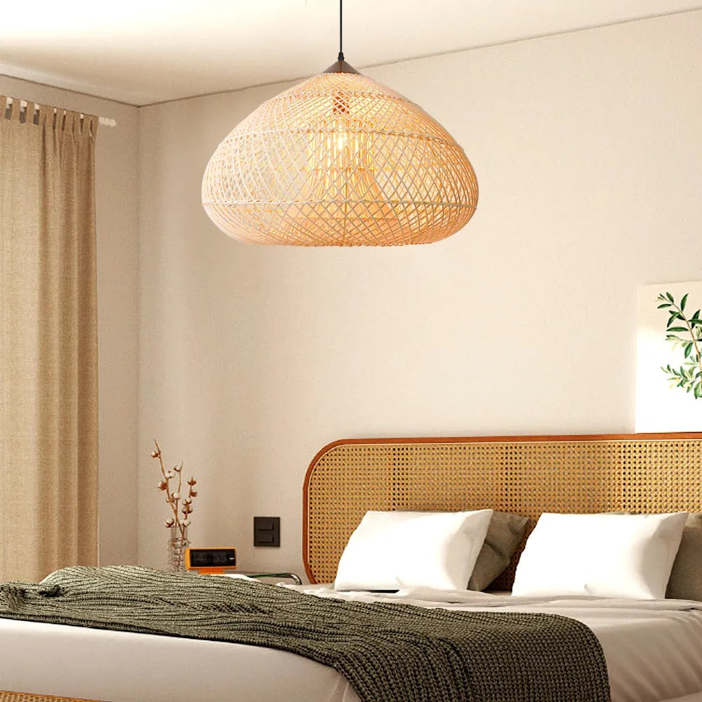 Wabi Sabi Retro Dining Room Chandelier Rattan Pendant Light