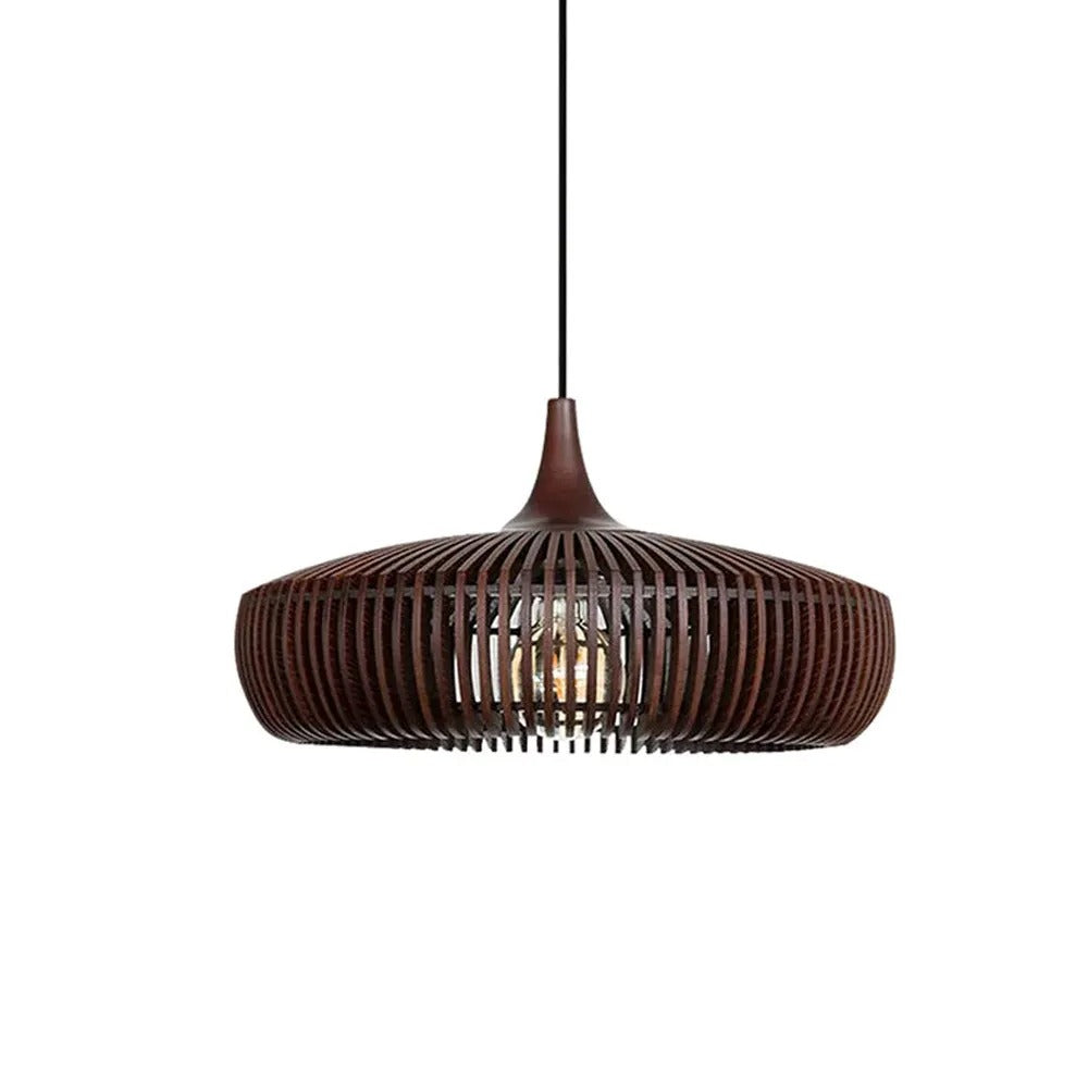 Retro Natural Wood Pendant Light Lampshade For Dining Room