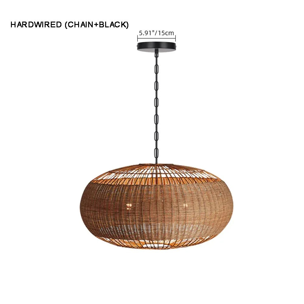 Coastal Rattan Kitchen Island Pendan Wabi-Sabi Natural Chandelier