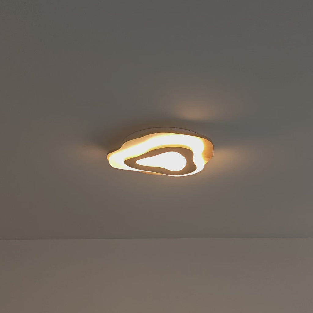 Nordic Irregular Flush Mount Wooden Ceiling Light For Living Room