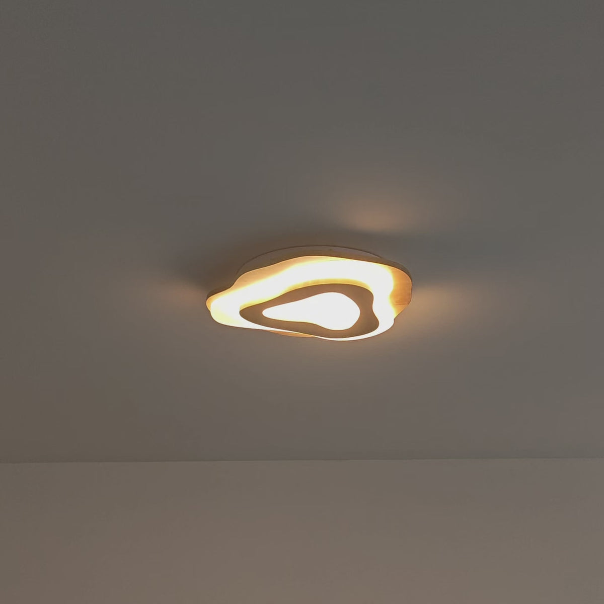 Nordic Irregular Flush Mount Wooden Ceiling Light For Living Room