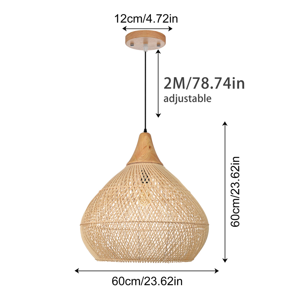 Wabi-sabi Rattan Pendant Lamp Handmade Weaving Chandelier